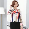 Frauen Blusen Hemden Chiffon Frauen Bluse Langarm Vcollar Schlank Frühling Herbst Koreanische Kariertes Hemd Büro Damen Bottom Arbeit Top Kleidung H9032 220923