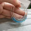 Hoop örhängen färgglad kristall 925 sterling silver rund örhänge k varumärkesdesign stora cirkel smycken för kvinnor bröllop xmas gåva