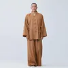 Ubranie etniczne ciyuan mnich ubrania wiosna i letni bawełniany męski płaszcz damski