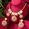 Boucles d'oreilles pendantes Missvikki luxe magnifique boule ronde collier goutte pour les femmes mariage zircon cubique Dubaï fête de mariée bijoux fantaisie