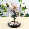 Decorative Flowers Dried Roses Preserved Real Red Eternal Rose Flower In Glass Dome Valentine Gift For Girlfriend Dropshiping