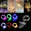 Strängar 10st/Lot CR2032 -knappbatteri drivs 2m 20 Micro LED -strängljus Fairy Light for Christmas Xmas Party Wedding Decor