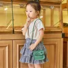 バックパック子供の小さな正方形のバッグ弓メッセンジャーファッションかわいいポータブル少女PUショルダーハンドバッグ220924