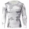 Herr t-skjortor m￤n termiska underkl￤der l￥ng￤rmad varm kamouflage l￥ng vinterkomprimering t-shirt snabbtorkning