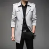 Herrjackor Spring Men Trench Fashion England Style Long Trench Coats Mens Casual Ytterkläder Jackor Windbreaker Brand Herrkläder 220923