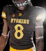 SJ NCAA College Jerseys Wyoming Cowboys 25 Austin Conway 17 SJ SH Allen 22 Nico Evans 85 Tyree Mayfield 7 Trey Smith Custom Football Stitched