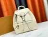 Vintage Montsouris PM Designer Backpack Monograms Empreinte Canvas Leather Backpacks with Buckle and Leather Luts. حقيبة ظهر كلاسيكية من مونتسوري بي إم ديزاينر مونوغرامات إمبرينت من القماش الكتاني مع إبزيم وأربطة جلدية