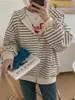 Damen Hoodies Sweatshirts Zip Up Frauen Koreanischen Stil Hoodies Für Mädchen Top Vintage Streifen Langarm Übergroße Kapuzen Sweatshirt Jacke Casual Große Mäntel 220923
