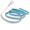 Strips 220V LED Strip Licht EU -plug SMD 60leds/M Outdoor Waterdichte tape lint 20 cm Cutable Wit/warm wit/blauw/roze/rood