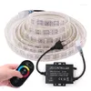 Bandes 220V RGB LED bande lumineuse tactile télécommande 60LED/120LED étanche bande lumières changement de couleur ue décoration de la maison