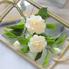 Fiori decorativi 6pcs Simulazione di San Valentino Bianco Gardenia Bellezza romantica Bouquet da sposa Decor Ragazza Regalo di compleanno Forniture da giardino