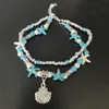Fashion Ocean Element Anklets Beads Starfish Chain With Charm Classical Foot Acsessories Mix Style
