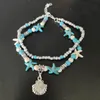 أزياء Ocean Element Anklets Beads Starfish Chain مع سحر قدم كلاسيكي Acsessories Mix Mix