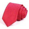 Bow Ties High Quality Solid Color 7CM Tie For Men Fashion Formal Business Wedding Party Groom Necktie With Gift Box