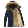 Heren Down Parkas Winter Warm Dikke Fleece waterdichte capuchon Bont kraag Parka jas jas herfst mode casual 220923