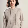 Women's Sweaters Women Hooded Merino Wool Knitted Pullovers 2022 Winter With Hat Jumpers Female Pure Knitwear