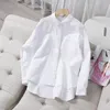 Bluzki damskie koszule wiosenne moda kobiety Allmatched Casual White Shirt 100 bawełniane długie rękaw luźne koszule femme bluzka najwyższa jakość s276 220923