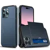 2-in-1 Sliding credit card anti-fall phone cases for iphone 14 pro max 14 plus 13 12 11 XR XS 6 7 8 Plus iphone14 back cover cards slot case