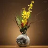 Decorative Flowers Ceramic Vase Artifical Fall Decor Zen Garden Flower Pots Decorations For Home