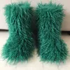 Boots Luxury Fashion Winter Faux Mongolian Fur Shoes Woman Men Home Ankle Snow fluffy mongolian Long For Women 220924