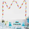 Decorative Flowers 6 Pcs Hawaiian Style Flower Bunch Banner 3M Lei Bunting Hanging Garland Party Decorations Favor