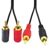 Cables de audio chapados en oro 90 grados en ángulo dos RCA-macho a 2 RCA macho Cable conector de Audio 1M/1 Uds