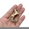 Figurine decorative Rame Cavallo da corsa Scultura Ornamenti Retro Ottone Animale Feng Shui Piccola statua Scrivania Decorazioni per la casa