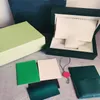 En İyi Marka İzleme Kutuları Kılıfları AAA Luxurys Yeşil Kutu Kağıtları İzle Hediye Deri Çanta Kartı 0.8kg Bilek saati Sertifikası
