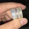 Кластерные кольца 3 цвета вечно кольцо серебристого цвета