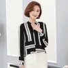 Frauen Blusen Hemden Chiffon Frauen Bluse Langarm Vcollar Schlank Frühling Herbst Koreanische Kariertes Hemd Büro Damen Bottom Arbeit Top Kleidung H9032 220923