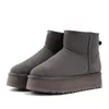Snow Boots Designer Platform Mini Boot Leather Leather Bottom Fur Broties Australia Cowboy Winter Warm Shoes EU43