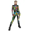 crossborder explosion halloween skeleton 3d digital printing womens cosplay costumes tightfitting shaping jumpsuit