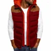 Men's Tank Tops Lugentolo Winter Vests Men Hooded Plus Size Sleeveless Jacket Fashion Color Matching Cotton Mens Clothing