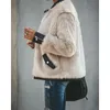 Pele feminina pele falsa mulheres quente teddy bear velo couro retalhos bolso manga longa jaqueta slim zip up oversize outwear casacos 220923