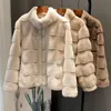 Women's Fur Faux Warm Plush Jacket Women Winterwear Coat Female Winter Artificial Jackets Ladies Simulate Natural Mink 220923