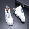 Fashion White Silver Men Platform Casual boots Leather Designer Hip-hop Height Increasing High Tops Zapatillas Hombre a2