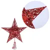 Dekoracje świąteczne Tree Topper Star Decor Home Lighted Xmas Sparling Matering Party Rotatingmetal Walentynki Stojak Gloden