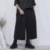 Pantaloni da uomo Nero Semplice Casual Gamba larga Grande Moda a nove gambe Casua dritta allentata