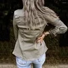 여자 재킷 싱글 가슴 데님 여성 셔츠 탑 턴 다운 칼라 솔리드 슬림 여성 셔츠 가을 2022 패션 여성 캐주얼 청바지 코트