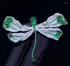 Broches rood/blauw/groen kubieke zirkonia micro pave vlinderbroche pin