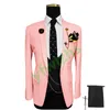 Men Suits One Button Groom Tuxedos Notch Lapel Groomsmen Wedding/Prom/Dinner Man Blazer Jacket Pants TTwo Buttonsie Vest w732