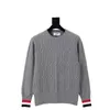 Thom Brown Brownie HeavyDuty w paski Cablenit unisex SWEATER8389625