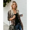 Frauen Graben Mäntel frauen 2022 Herbst Frauen Blusen Langarm Leopard Print Mode Mantel Bllouse Herbst Kleidung Vetement Femme