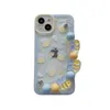 Étuis de créateurs de luxe INS Cute Cartoon 3D Bee Bracelet Chaîne Soft Phone Case pour iPhone 14 13 12 11 Pro XS Max X XR 7 8 Plus Se3 Couverture arrière antichoc