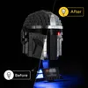 Lego Building Block Star Wars 75328 Mandalorian Casque LED Lumières Jouets Faits À La Main Ameublement Cadeaux