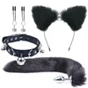 Jouets anaux Queue Butt Plug Jeu de rôle Flirter Fétiche Érotique Lolita Cosplay Anime Cheveux Oreilles de chat Ceinture en fourrure dans le cul Sex Toy pour femmes 220922