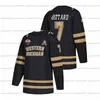 Gla A3740 Maglia personalizzata West Michigan Broncos Nera NCAA College Hockey NCHC 7 Ronnie Attard 26 Ethen Frank 8 Jamal Mayers 13 Drew Worrad 21 Josh