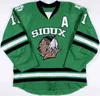 Gla North Dakota Hockey Jersey 5 Chay Genoway 11 Darcy Zajac 29 Brock Nelson Men's 100% zszyty walka Sioux Dakota College Hockey Jerseys