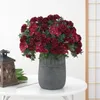 Flores decorativas Vases Bouquet Christmas Party Peony Style European Fake Flower Artificial Hydrangea seda