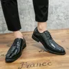 Krokodilpatroon brogue high-end leren schoenen low-top heren eenvoudige luxe zakelijke casual kledingschoenen Full Size